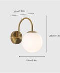 Gold Wall Sconce Mid Century Modern Wall Mount Light Hardwired Sconces Wall Light with Milky White Glass Shade dimensions 20cm