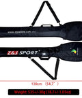Durable Paddle Bag For Outrigger Canoe And Dragon Boat Paddles Multi Pocket Paddle Cover With Foam Padding And Silver Waterproof Layer Protects Up To 53 Inches Spacious Travel Friendly Case With Easy Access, black with logos and straps
