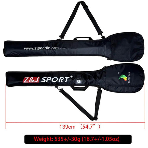 Durable Paddle Bag For Outrigger Canoe And Dragon Boat Paddles Multi Pocket Paddle Cover With Foam Padding And Silver Waterproof Layer Protects Up To 53 Inches Spacious Travel Friendly Case With Easy Access, black with logos and straps