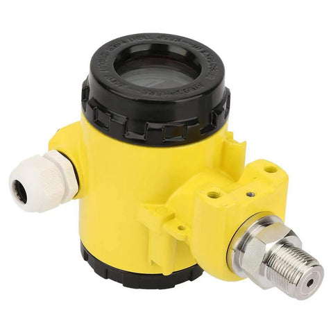 Beefy Explosion-Proof Pressure Transmitter With 4-20mA LCD Display For Harsh Industrial Environments 0 To 1.6 MPa Stainless Steel And Die-Cast Aluminum IP65 Waterproof Full Digital Calibration Anti-Jam Sensor, yellow housing