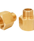 2 Pack Brass Pipe Fittings One Half Inch NPT Female To Three Eighths Inch NPT Male Reducer Adapter Solid Brass Connectors