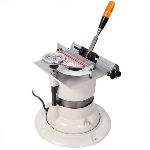 Aynuma 25 Inch Knife Grinder Machine With 1/2 Horsepower Motor And 6 Inch Grinding Wheel side view with adjustable holder