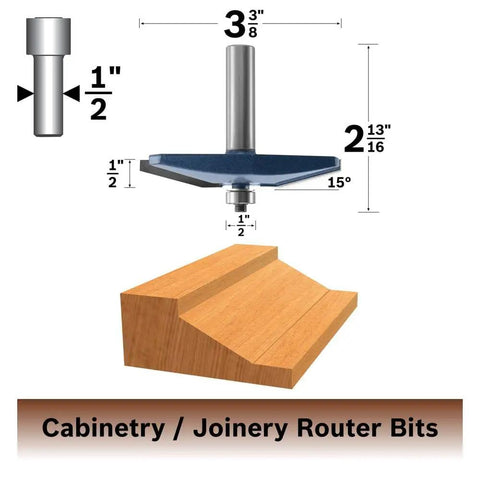 Carbide Tipped Traditional Raised Panel Router Bit Three And Three Eighths Inches By One Half Inch For Router Tables Gray