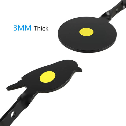 Two Pack Steel Spinning Targets Auto Reset For BB Guns And Air Rifles With Bird Silhouettes And High Visibility Bullseyes