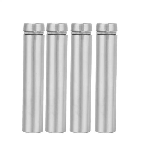 Heavy Duty Stainless Steel Glass Standoff Holder Kit For Wall Display With Hollow Design And Self-Tapping Screws, 12x60mm set of 4