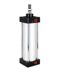 No Nonsense Heavy Duty Double Acting Pneumatic Air Cylinder With 200 Mm And 250 Mm Bore Sizes, dual action design with stainless steel finish, used in workshops.