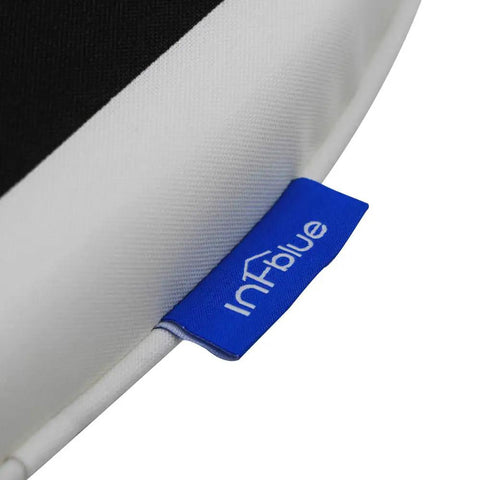 Close-up of black stripe detail on Outdoor Chair Cushions Set Of 2 17 By 16 Inch With Ties Water Resistant All Weather U Shape Seat Pads