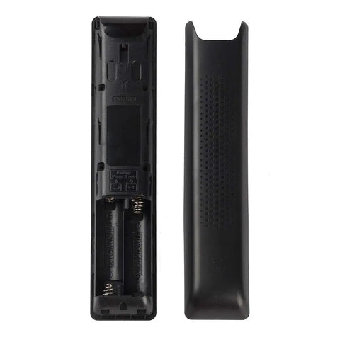 Back view of Universal Smart TV Remote Replacement For 2015 To 2024 Models with battery compartment open and cover removed.