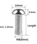 Top Shelf Titanium Hex Bolts 5 Pack M8 X 30mm Allen Key Screws For Custom Motorcycle Disc Rotors side view with measurements