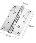 Heavy Duty 6 Inch Ball Bearing Door Hinges For Wood Doors With Mounting Hardware, 6 X 4 Inch, Stainless Steel 304, Square Corner