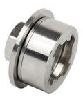 Heavy Duty Quick Change Adapter Links Threaded Blades Directly For Rock Solid Grinding Cutting And Core Drilling Built Badass With Hella Durable Steel Super Smooth Shop Performance On Any Power Tool Project; steel grinder adapter with hex shape.