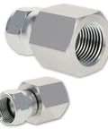 Beefy 1/4 Inch Female NPTF To 1/4 Inch Female JIC 37 Degree Swivel Pipe Flare Adapter Two Pack For Hydraulic Hoses And High Pressure Lines Automotive And Industrial Use, zinc plated
