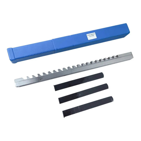 Multi Size Push Type Keyway Broach Set In High Speed Steel HSS with blue case and metal broaches for precise metal cutting