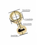 Two Piece Copper Zipper Insert Buckle Kit For Purses And Pouches Handbag Repair DIY Clip close-up showing dimensions