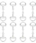 8 Piece Platinum Double D Rings Snaffle Bit Buckles Alloy Jewelry Making Metal Links For Necklaces And Bracelets Foldable Connecting Clasps
