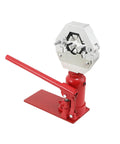 7 Ton Benchtop Portable Hydraulic Hose Crimper With 4 Dies Manual High Pressure Hose Crimp Tool in red and silver aluminum