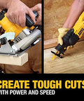 20V Max Cordless Tool Combo Kit with circular saw and reciprocating saw cutting wood, part of 9 piece set