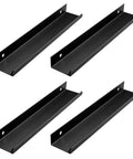 4 Pack Matte Black Hidden Pull Handles 80mm For Cabinets Drawers Wardrobes Cupboards Modern Kitchen And Closet Hardware Accessories Durable Easy Install Sleek Hidden Pulls No Drama For Quick Upgrades, shown from above