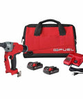 Cordless Blind Rivet Tool Kit One Quarter Inch Range Three Sixteenth To Nine Thirty Second Rivets Beefy 4500 Lbs Pull From Brushless Motor Works With Aluminum Steel And Stainless Rivets Durable Jaw Life, tool kit with case, batteries, and charger