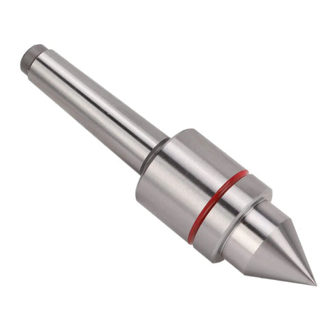 Live Center For Lathe Tailstock MT2 High Carbon Steel 60 Degree CNC Tip Triple Bearing System with red ring detail