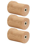 No Fuss Solid Wood Wall Hooks Holds Bags Hats And Coats Game Changer In Home Organization, set of 3 solid wood hooks, natural finish.