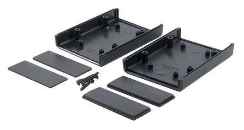 Dope Black ABS Plastic Electronics Enclosure Box With Removable End Panels 2.6 x 2.6 x 1.1 In parts layout view
