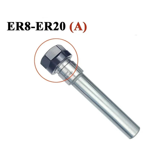 Sturdy ER Extension Rod For C8 To C32 Chucks With Ultra Precision And Low Runout For CNC Milling Machines Lengthen Tool Holder showing a close-up of the threaded nut.