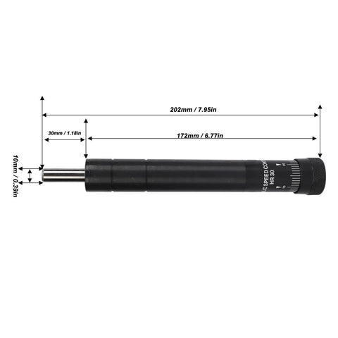 Beefed Up Heavy Duty Pneumatic Hydraulic Damper 30mm Stroke 300kg Load Capacity with dimensions shown