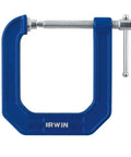 2 Inch Deep Throat C Clamp Heavy Duty Clamping Tool With Large Handle And Swivel Pad Delivers Extra Pressure Without Fatigue Marring Free Surface Protection And Double Rolled Threads For Faster Stronger Grip blue steel C-clamp