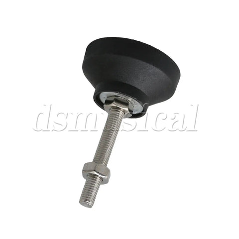 Four Pack Slick Adjustable Leveling Feet For Furniture And Home Cabinets M8 Threaded Black Table Leg Glides close-up view