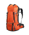 Front view of 60L Outdoor Backpack For Hiking And Camping Waterproof Mountaineering Bag with ergonomic straps and rugged design.