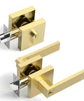 Keyed Entry Lever And Single Cylinder Deadbolt Door Handle Set In Satin Brass Finish For Exterior Door Keyed Alike Lockset Built To Last