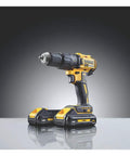 Heavy Duty 18V Cordless Hammer Drill Brushless Motor Kit with two 3.0 Ah batteries, showcasing compact design and full metal gears.