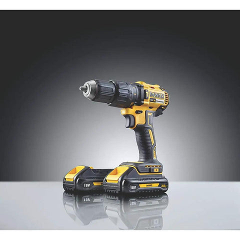 Heavy Duty 18V Cordless Hammer Drill Brushless Motor Kit with two 3.0 Ah batteries, showcasing compact design and full metal gears.