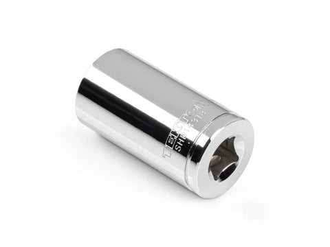 3/8 Inch Drive 18 mm Semi Deep 12 Point Socket With Durable Chrome Plated Finish And Large Stamped Markings