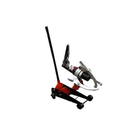 Rock Solid Portable Hydraulic Ram Wheel Puller With Pump And One Piece Stainless Steel Bearing Extractor And Splitter Gear for hassle-free auto repair, showing the tool in angled view.