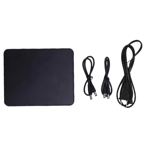 Heavy Duty Ups Power Supply With 10400Mah Portable Battery Backup, black unit with cables for security cameras and network routers.