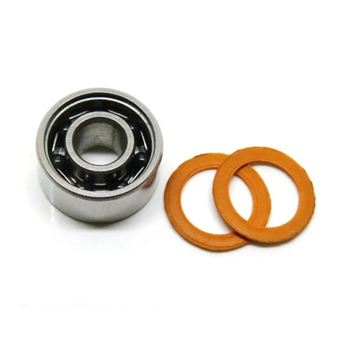 S688 ceramic ball bearing with two orange rubber seals, 8x16x5 mm, front view