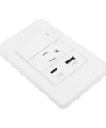 Rock Solid Heavy Duty Wall Outlet With Single Toggle Switch 15 Amp 3 Prong Socket Packed With Fast Usb Type C Charging Port, white design.
