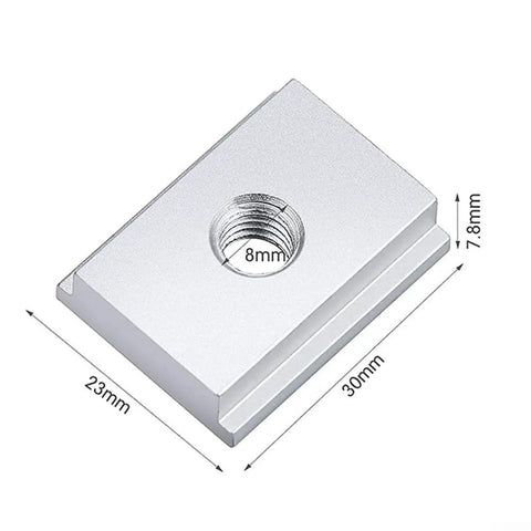 Heavy Duty M8 T Slot Nut Set For Woodworking 10 Piece Aluminum Alloy T Track Sliders For Milling Tables And Band Saw Slots, close-up view