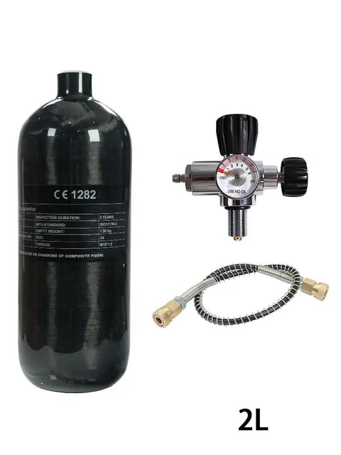 4500 Psi Carbon Fiber Air Tank 2L With Regulator Gauge For PCP Paintball Fill Station Scuba Tank High Pressure Tank For PCP Games