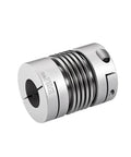 4 Pack Bellows Shaft Coupler 5mm Bore Aluminum Flex Connector D25 L37 Series For Servo Motors close-up view with tight alignment features.