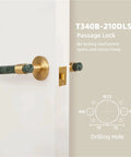 Brass Door Lock Set With Marble Look Handle Dope Nordic Style Interior Hardware For Bedroom Living Room And Bathroom Doors Luxury Sleek Modern Feel Easy Install Durable showcasing door installation with gold and marble handle.