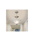 HomeStock Modern Inverted Pendant Light Fixture for Kitchen Island Dining Room Living Space hanging from ceiling with frosted glass shade.