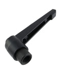 Hassle Free M12 Clamping Lever Handle, 95mm arm, black, designed for easy one hand adjustment in workshops.