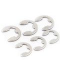 Boss Grade 304 Stainless Steel Shaft Bearing Retaining Ring Washer E Type Circlip Set In Assorted Sizes M1.2 Through M15 For Tough Machinery Projects 50 Pieces