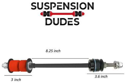 Front Sway Bar For Six Inch Lift Kit With Extended Link Beefed Up 4WD Performance Fits Avalanche Silverado Tahoe Sierra Ram 1500 F150 Hummer 2001 2018 USA Made Bushings, 8.25 inch link
