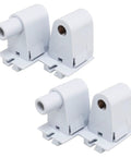 No Fuss T8 Tombstone Sockets 2 Pack White Non Shunted Lampholder Connectors side view for easy installation.