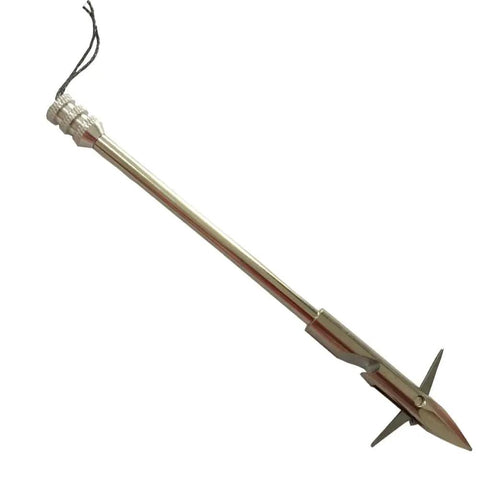 Heavy Duty 420 Stainless Steel Slingshot Broadheads Set Of 6 For Bow Fishing 16 Cm Long 24 G Each Pro Grade Silver Finish close-up