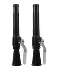 Top Shelf Fire Extinguisher Discharge Nozzle Hose With Instant Swap Spray Tip, black plastic, durable, two nozzles for emergency response.
